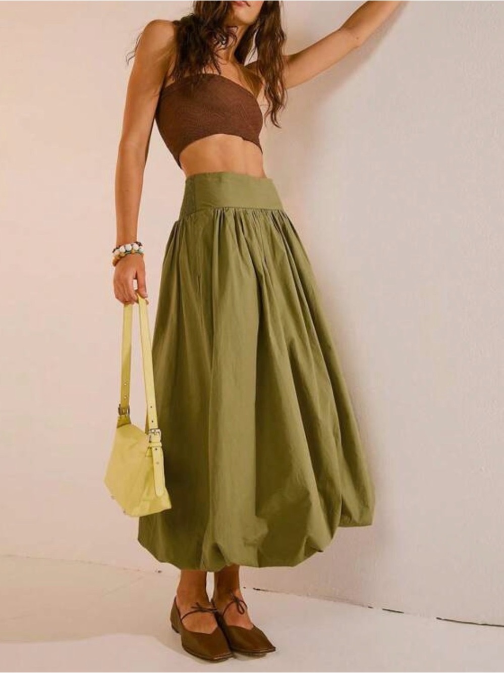 Bubble Skirt in Olive Green
